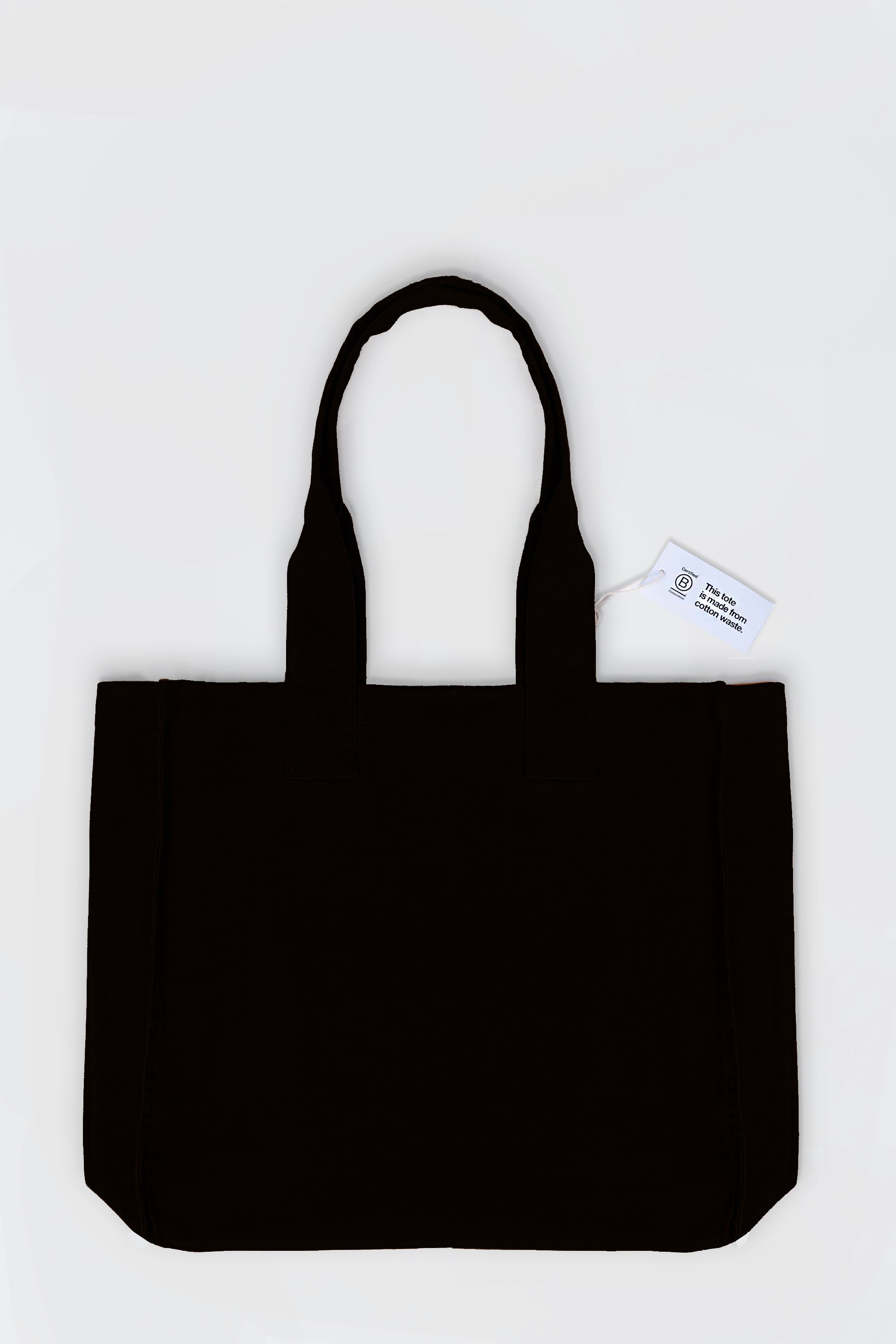 Black 100% Recycled Cotton Mid-Market Tote