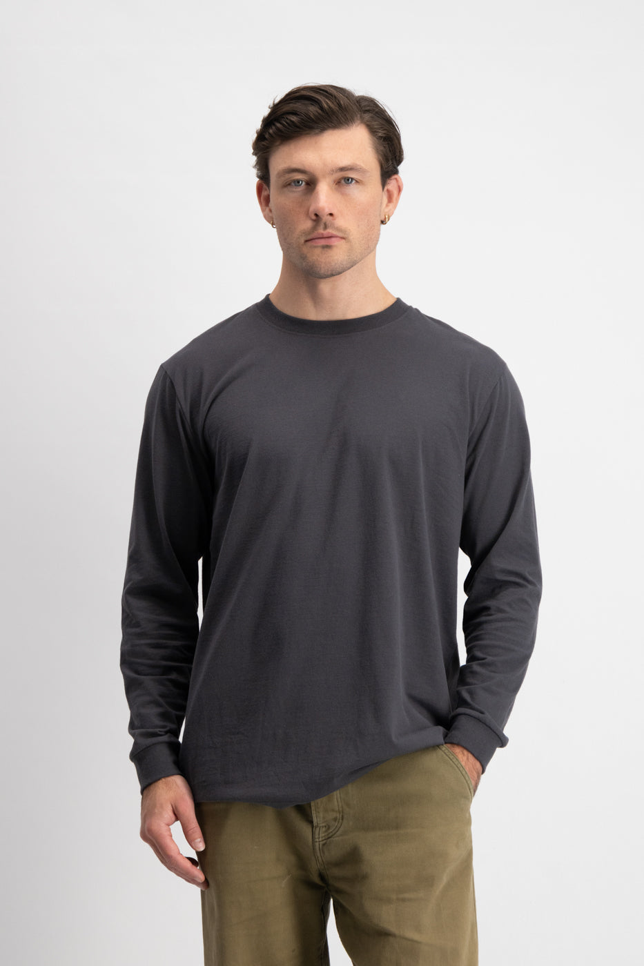 JOE BLOW LONG SLEEVE T-SHIRT - CHARCOAL