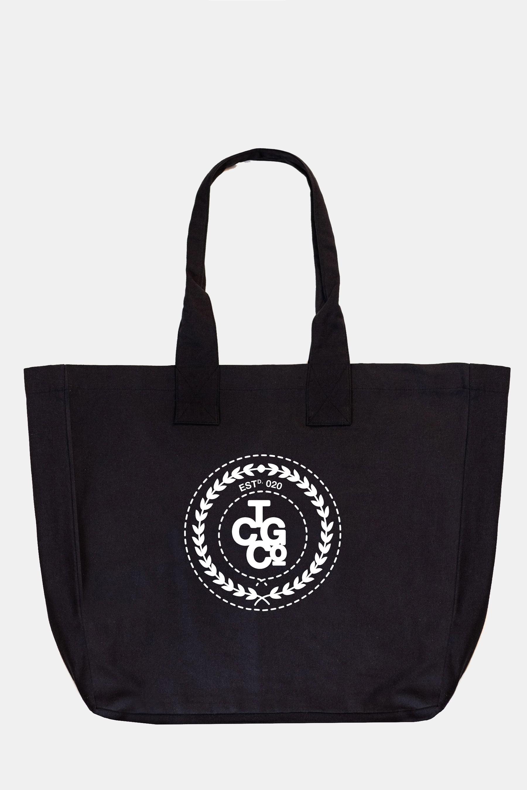 Charcoal 100% Recycled Cotton Market Tote - ESTd Logo