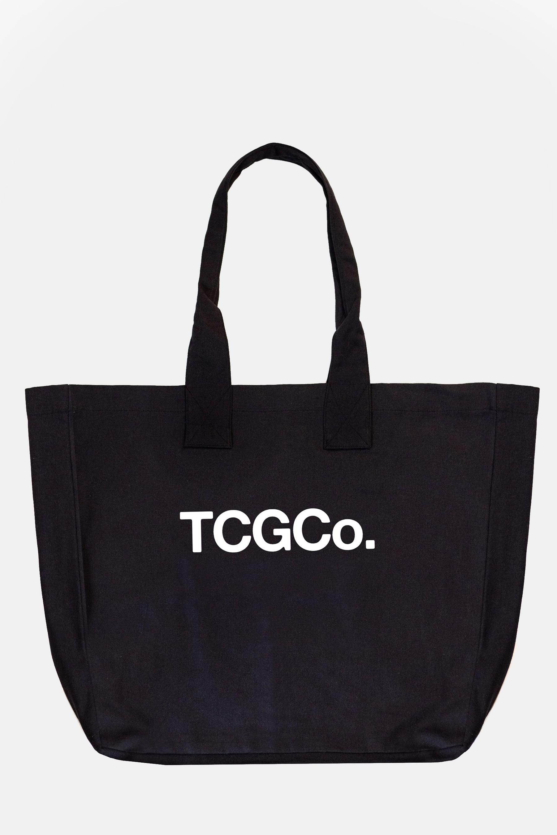 Charcoal 100% Recycled Cotton Market Tote - TCGCo Logo