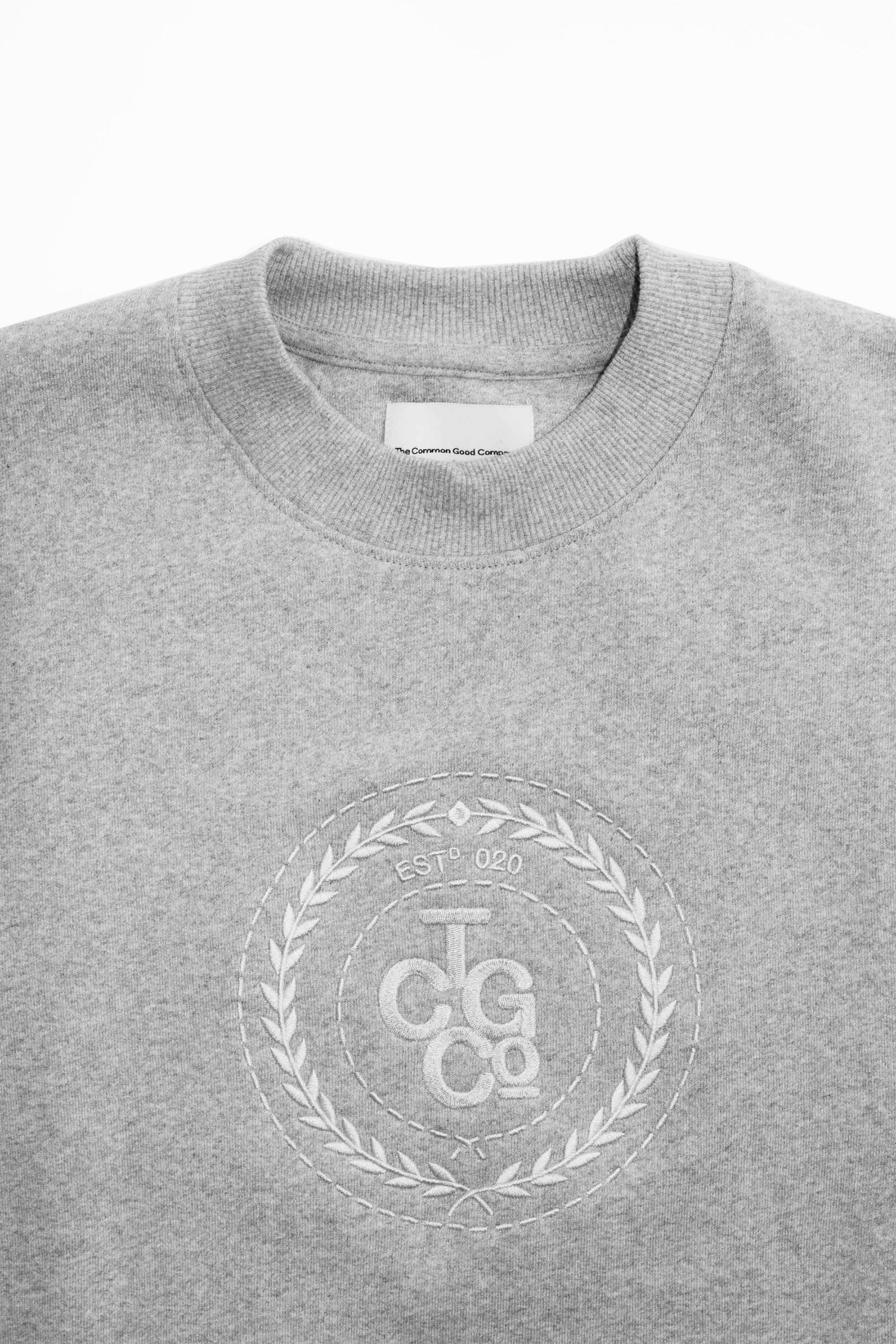 Plain gray Dane Grey Box Fit Sweater - Estd Emblem
