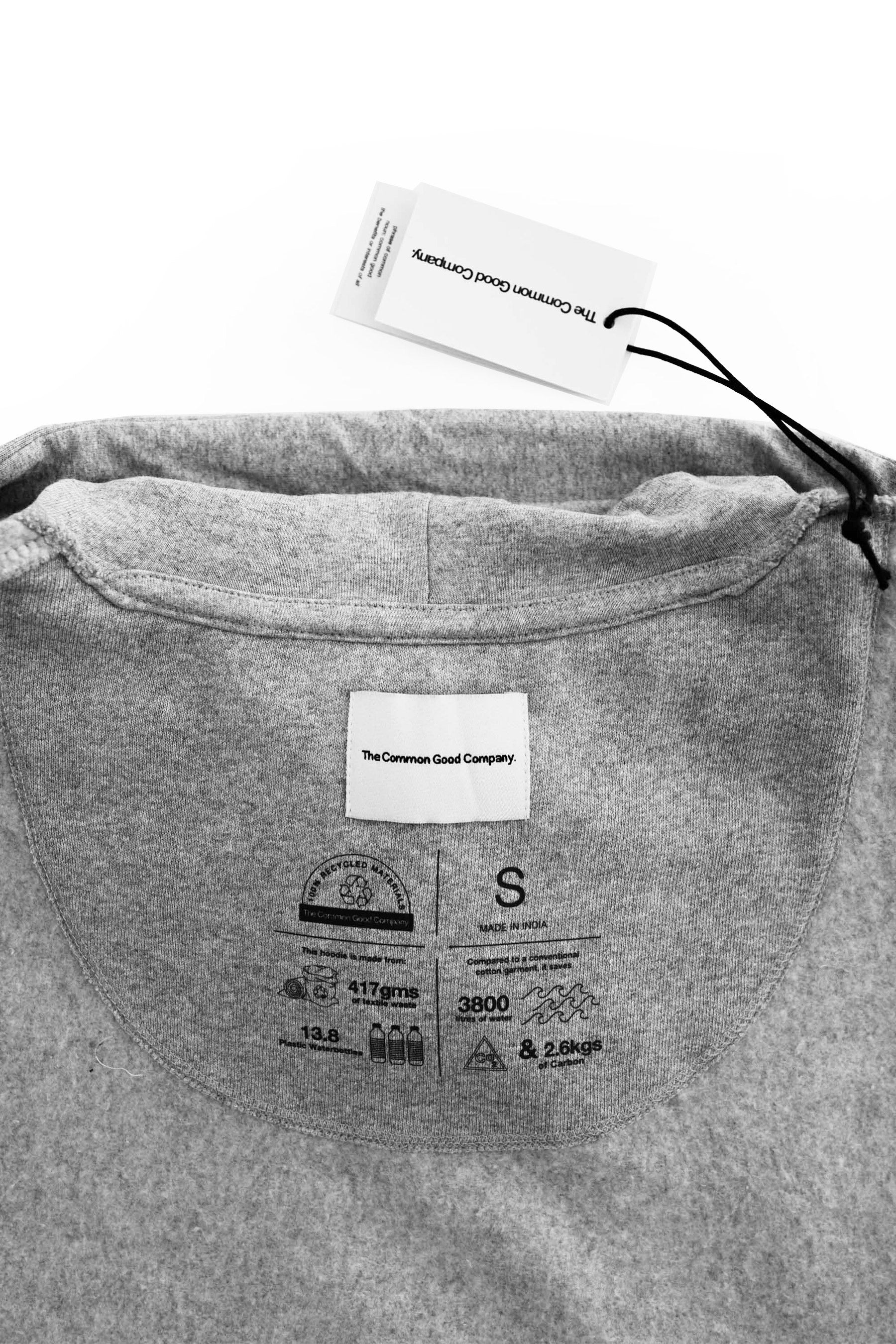 Plain Dane Grey Box Fit Hoodie - Monogram Fleece